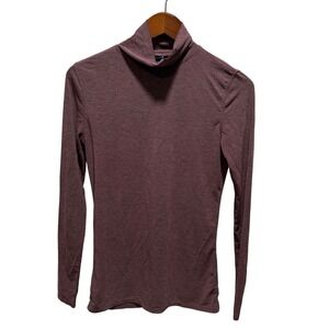 Kit and Ace Turtleneck Top Long Sleeve XS‎ Burgundy Heathered Athletic